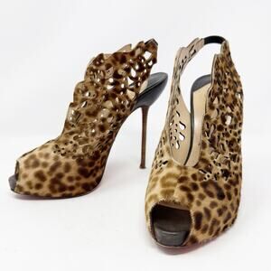 Christian Louboutin Markesling 120 Leopard Pony Hair Pumps Size 39